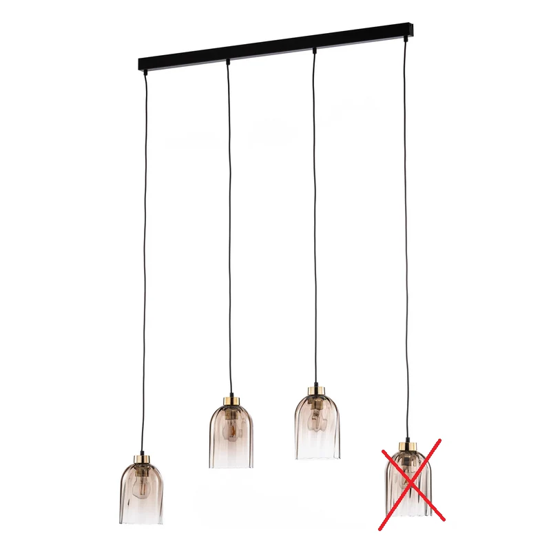 C-Ware Glas-Hängeleuchte Sapito vierflammig amber Deckenlampe Lampe SIEHE TEXT/FOTO