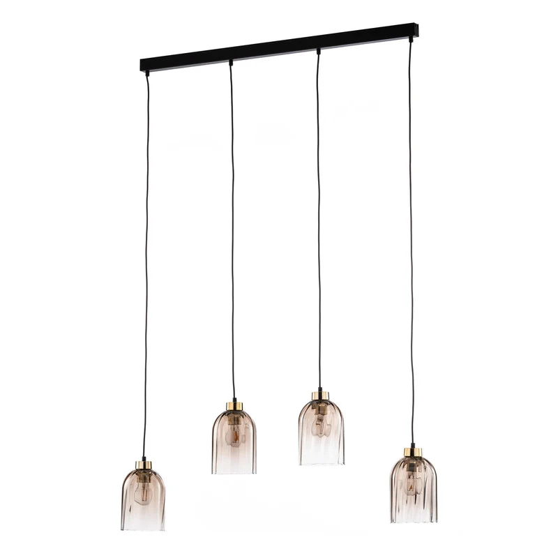 C-Ware Glas-Hängeleuchte Sapito vierflammig amber Deckenlampe Lampe SIEHE TEXT/FOTO