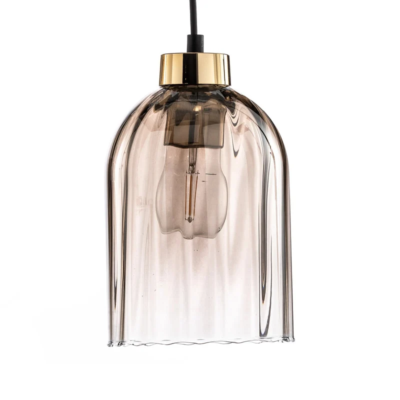 C-Ware Glas-Hängeleuchte Sapito vierflammig amber Deckenlampe Lampe SIEHE TEXT/FOTO