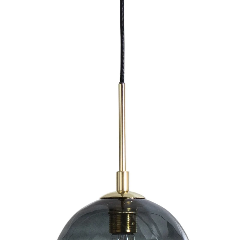 B-Ware Argon Hängelampe Dulce rauchgrau schwarz Glas 3-flg Deckenlampe Deckenleuchte
