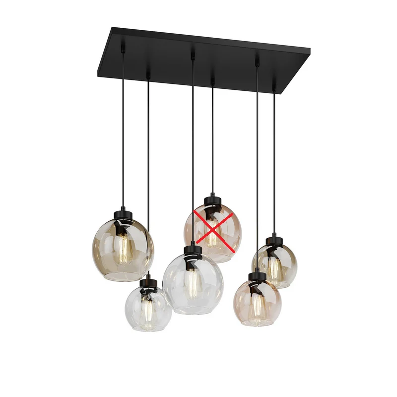 B-Ware TK Lighting CUBUS Hängeleuchte Pendelleuchte 6-flg E27 LED 74cm SIEHE TEXT/FOTO