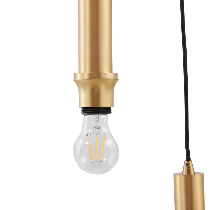 B-Ware Lindby Hängeleuchte Pendelleuchte Doroteo 5 flammig grau Glas678