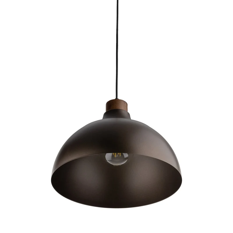 B-Ware Envostar Hängeleuchte Pendelleuchte Kaitt braun Ø 34 cm Holzdetail