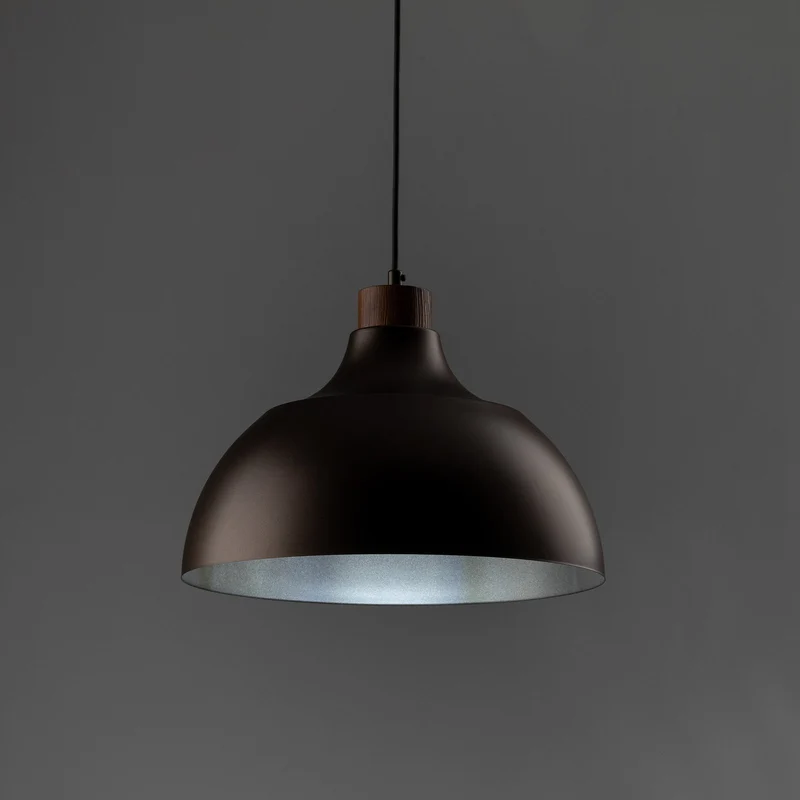 B-Ware Envostar Hängeleuchte Pendelleuchte Kaitt braun Ø 34 cm Holzdetail