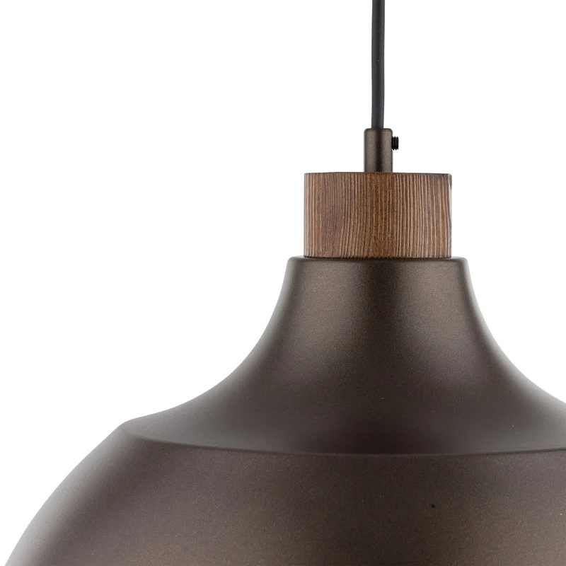 B-Ware Envostar Hängeleuchte Pendelleuchte Kaitt braun Ø 34 cm Holzdetail