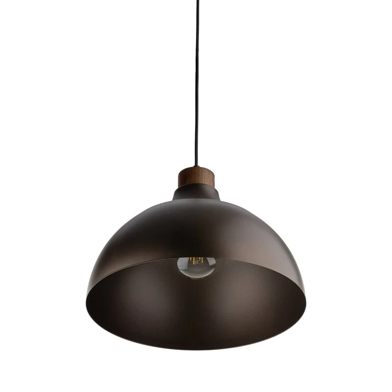 B-Ware Envostar Hängeleuchte Pendelleuchte Kaitt braun Ø 34 cm Holzdetail
