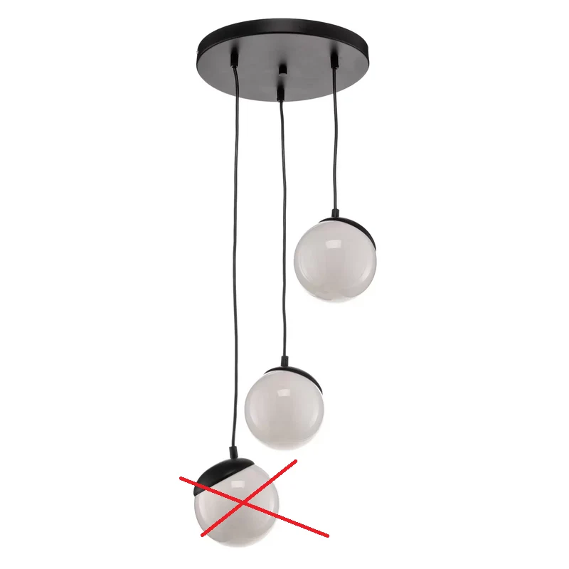 B-Ware Hängeleuchte Sfera 3-flammig Glas/Metall schwarz Hängelampe E14 SIEHE TEXT/FOTO