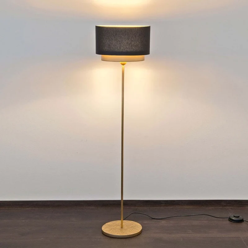 Stehleuchte Mattia Oval Eisen Gold-Schwarz