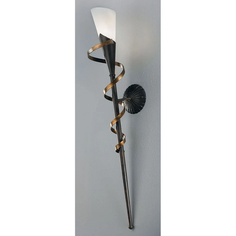 Fackel rost-antik Spirale Gold 86cm