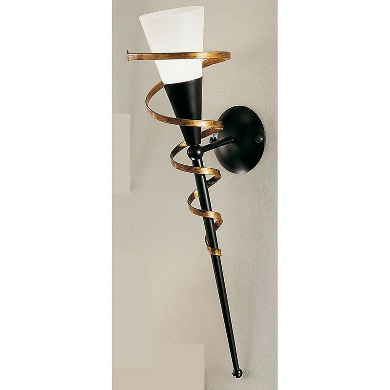 Fackel Spirale Wandleuchte Schwarz 60cm