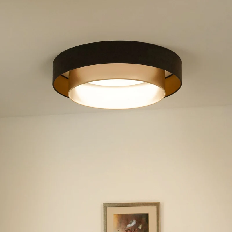 Luneta Deckenlampe Deckenleuchte LED Samt braun gold Fernbedienung dimmbar