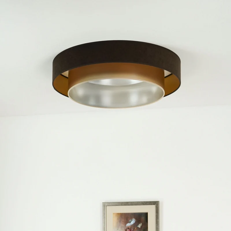 Luneta Deckenlampe Deckenleuchte LED Samt braun gold Fernbedienung dimmbar