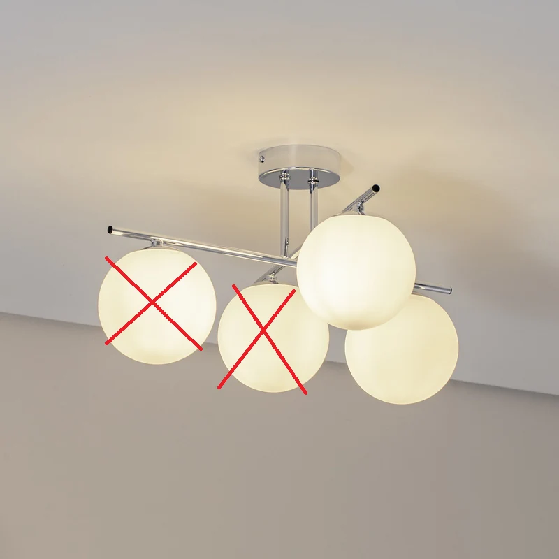 B-Ware Aurora Deckenleuchte Lampe chrom Glas E14 4-flammig Ø 50 cm weiß SIEHE TEXT/FOTO