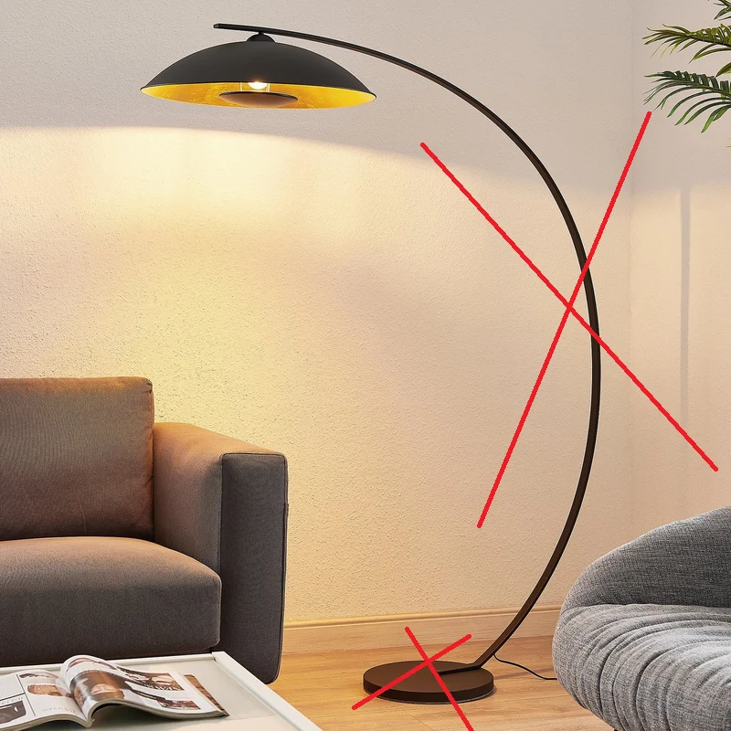 B-Ware Lindby Bogenstehlampe Stehleuchte Emilienne schwarz goldfarben Wohnzimmer La269