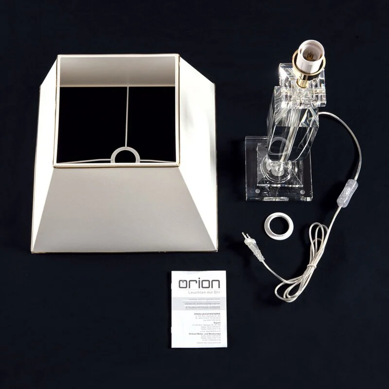 B-Ware Orion Tischlampe Tischlampe Lampe Bürolampe Kristall gold/creme SIEHE TEXT/FOTO