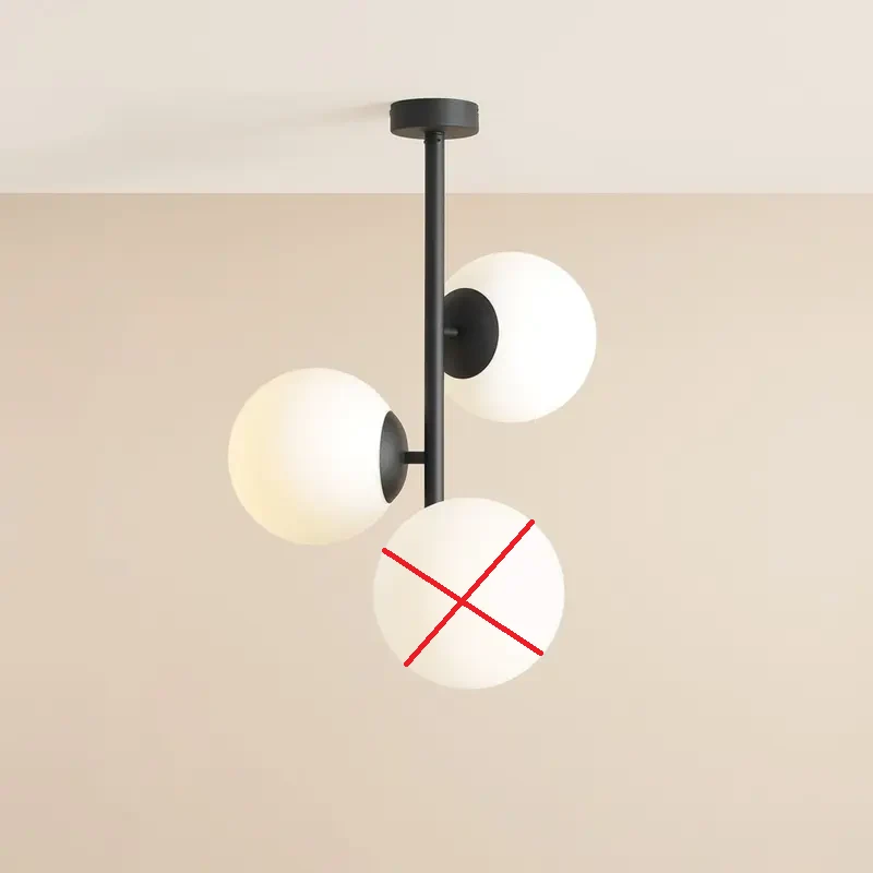 B-Ware Dione Deckenleuchte Lampe Deckenlicht opal schwarz 3 flammig SIEHE TEXT/FOTO