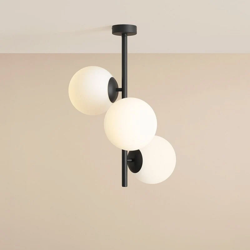 B-Ware Dione Deckenleuchte Lampe Deckenlicht opal schwarz 3 flammig SIEHE TEXT/FOTO