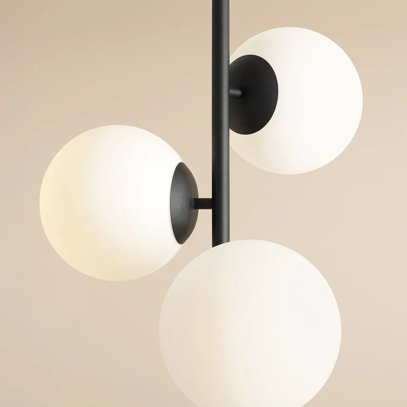 B-Ware Dione Deckenleuchte Lampe Deckenlicht opal schwarz 3 flammig SIEHE TEXT/FOTO