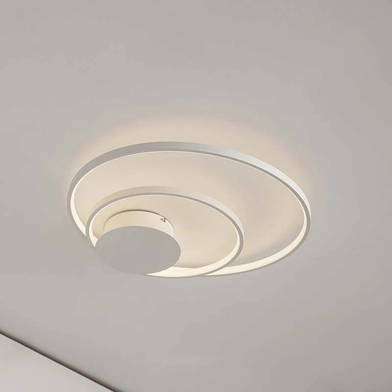 C-Ware Lindby Deckenleuchte Lampe LED rund weiß matt Nerwin Aluminium dimmbar