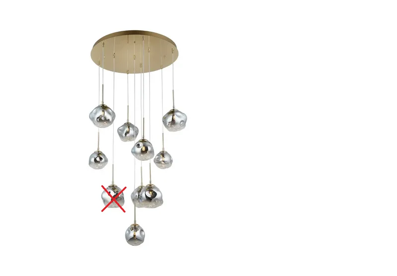 B-Ware Lucea Hängeleuchte Pendelleuchte Herman Deckenlampe Glas Ø66cm SIEHE TEXT/FOTO