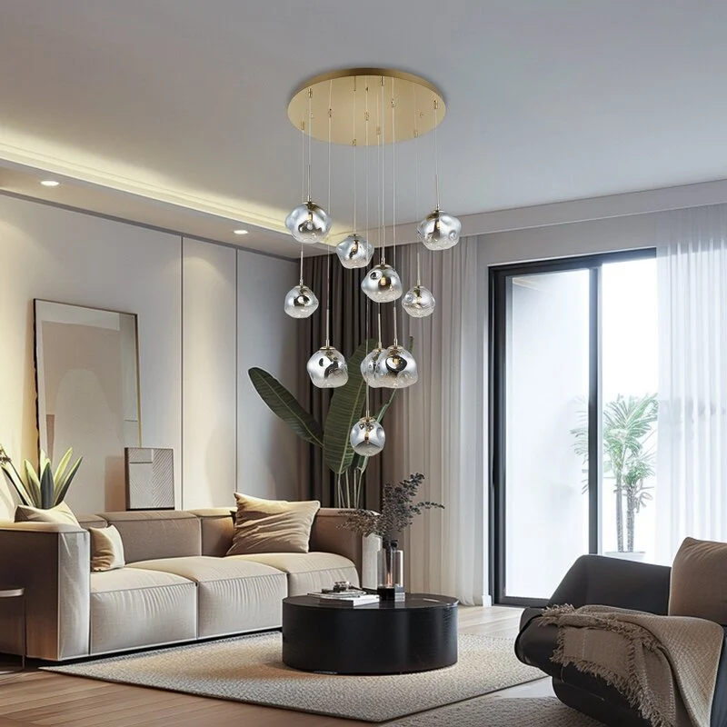 B-Ware Lucea Hängeleuchte Pendelleuchte Herman Deckenlampe Glas Ø66cm SIEHE TEXT/FOTO