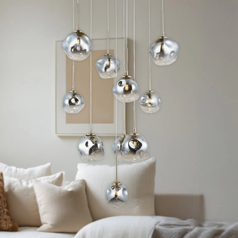 B-Ware Lucea Hängeleuchte Pendelleuchte Herman Deckenlampe Glas Ø66cm SIEHE TEXT/FOTO