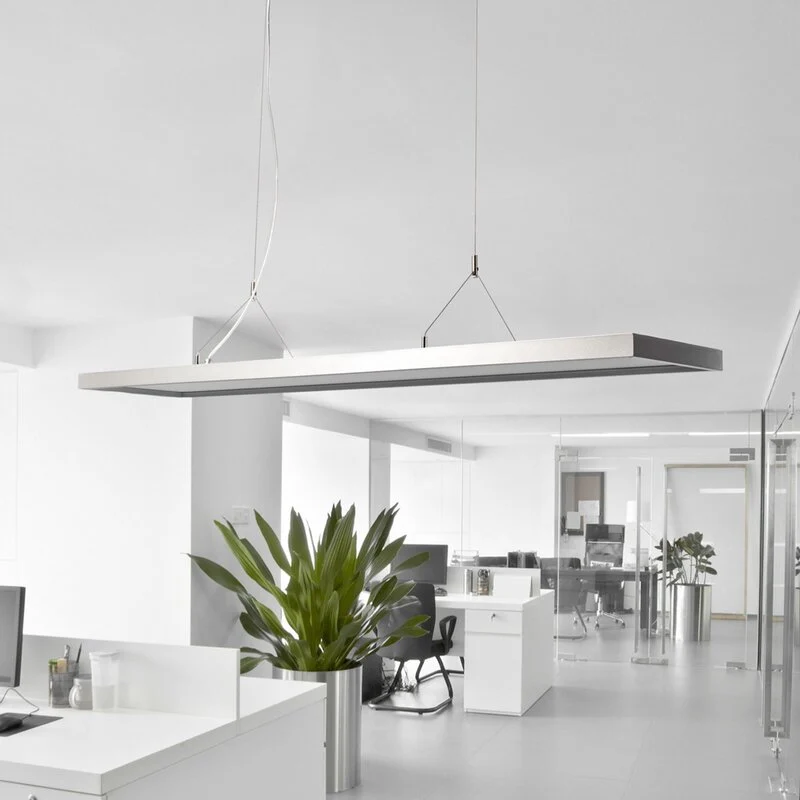 B-Ware Arcchio Pendelleuchte Hängeleuchte LED Dorean Büro silber Metall Arbeitsplatz