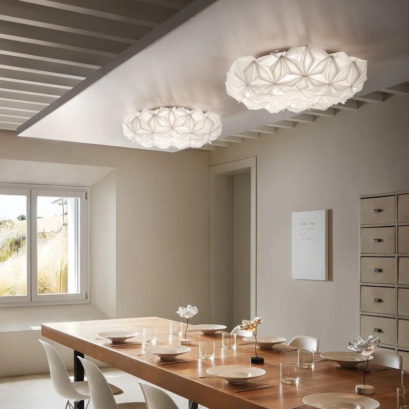 B-Ware Slamp Deckenleuchte Lampe La Vie L weiß Polymer Breite 71cm E27 LED dimmbar