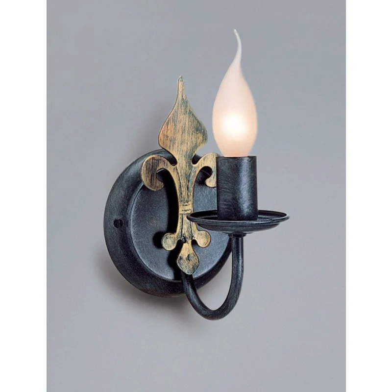 Castello Wandleuchte Schwarz-Silber Gold antik 20cm