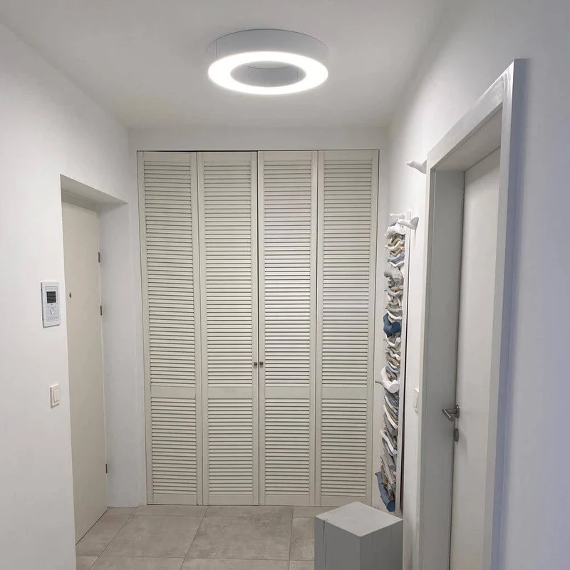 Panzeri Silver Ring LED-Deckenlampe Dimmbar