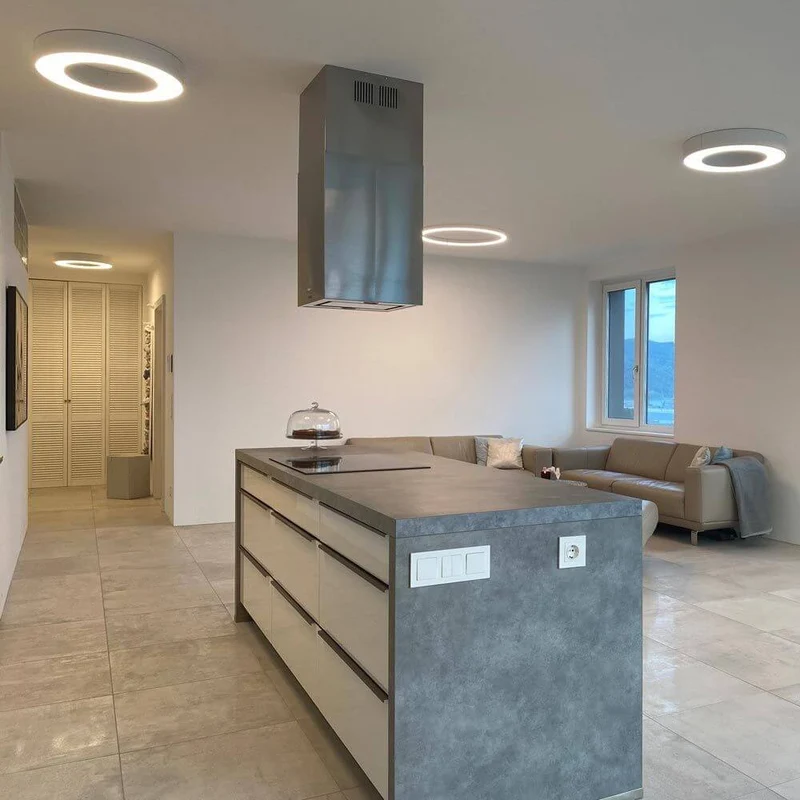 Panzeri Silver Ring LED-Deckenlampe Dimmbar