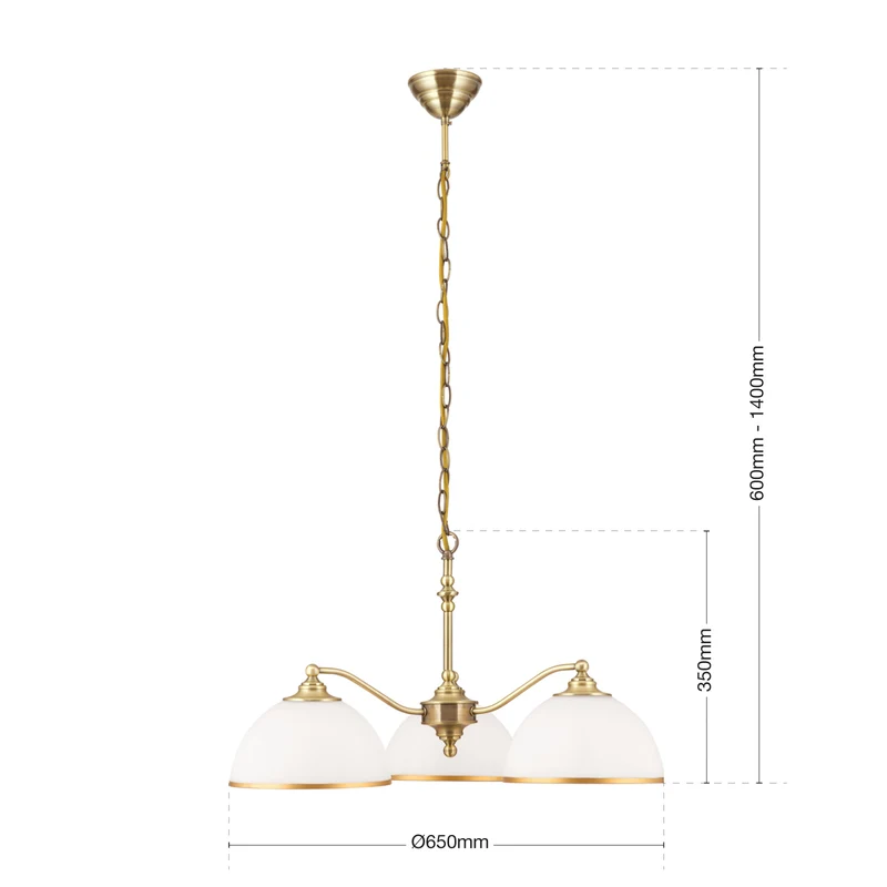B-Ware Hängeleuchte Old Lamp mit Kettenabhängung 3-flg. Hängelampe Lampe Leuchte Spot