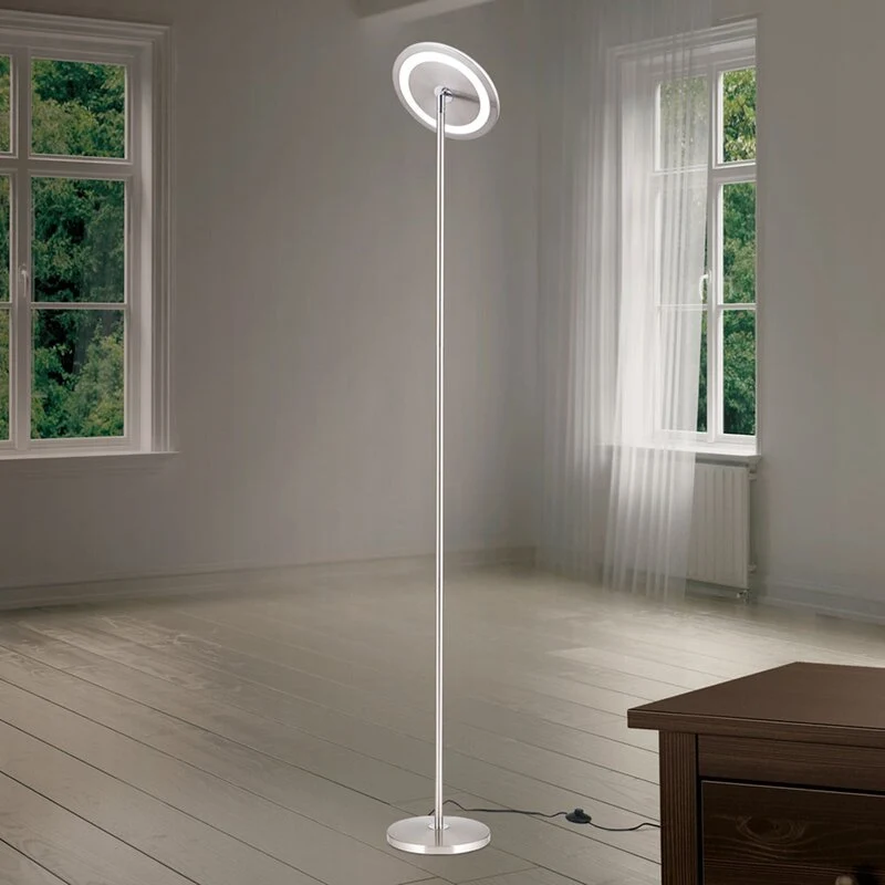 B-Ware Oscar Deckenfluter Stehlampe LED dimmbar Kopf justierbar nickel matt SIEHE TEXT