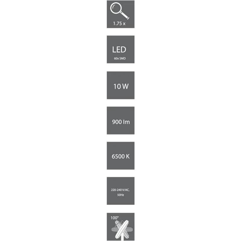 B-Ware TOOLCRAFT TO-7567476 LED Lupenleuchte Lampe Lupe Leuchte Schreibtischlampe LED