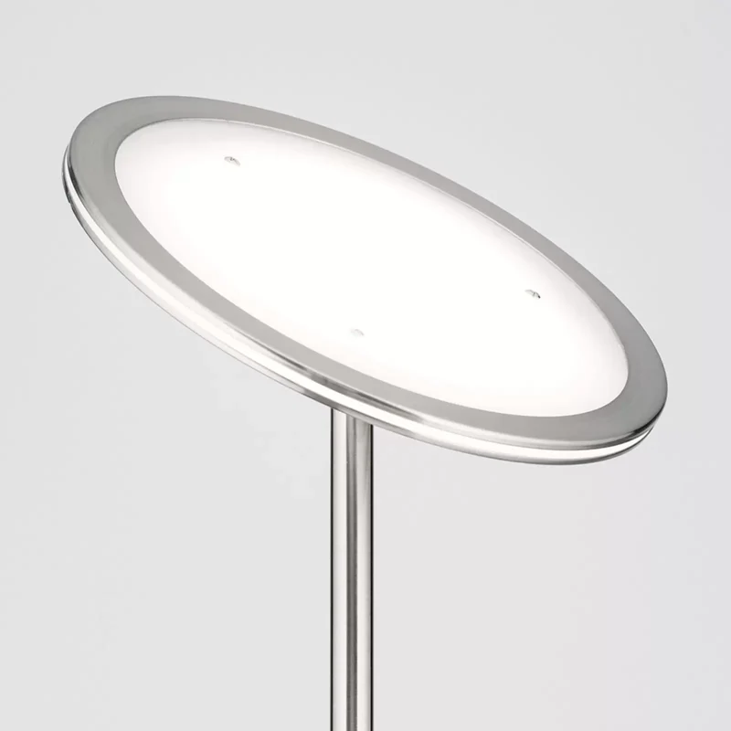 Oscar Deckenfluter Stehlampe LED dimmbar Kopf justierbar nickel matt Stahl538