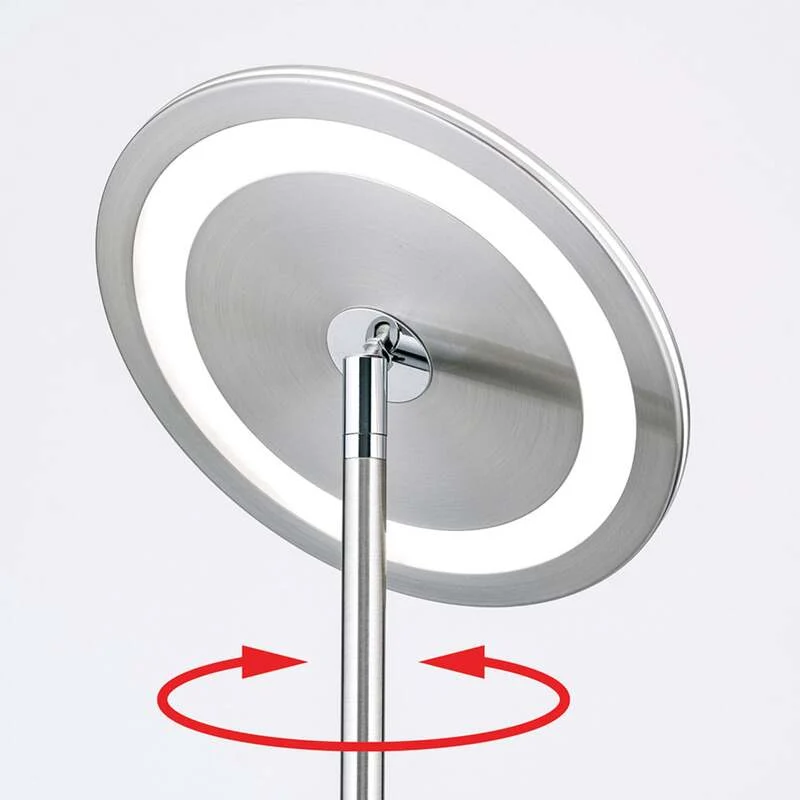Oscar Deckenfluter Stehlampe LED dimmbar Kopf justierbar nickel matt Stahl538