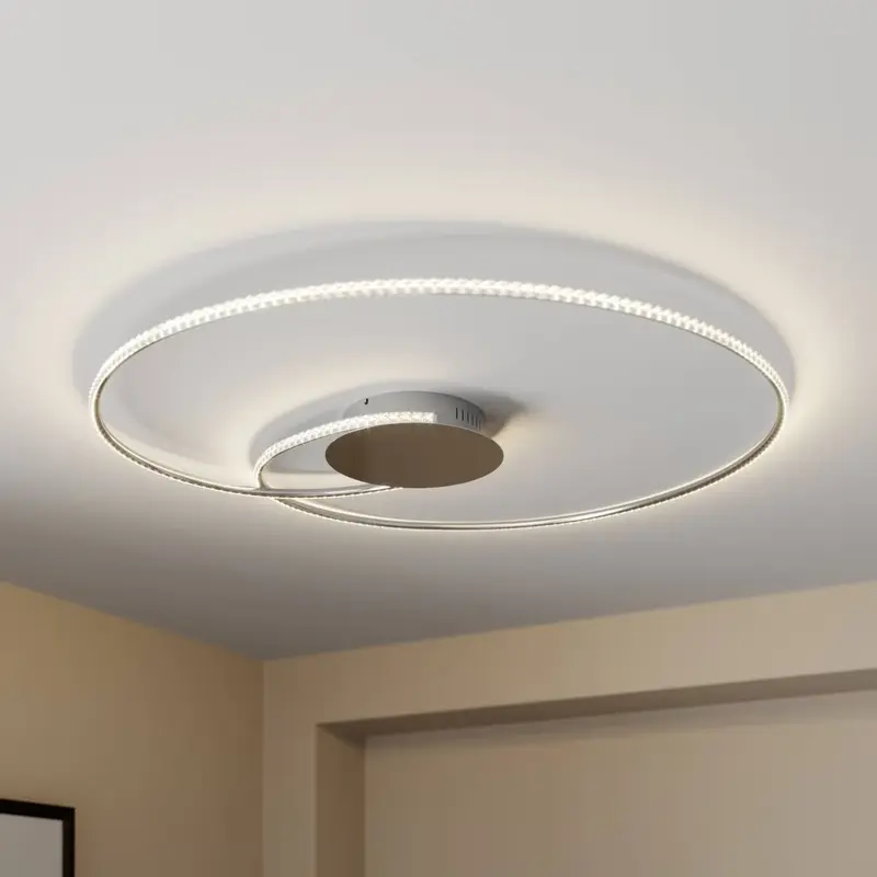 B-Ware Lindby Deckenleuchte Deckenlampe LED Joline Kristall Metall chrom 3 STÜCK