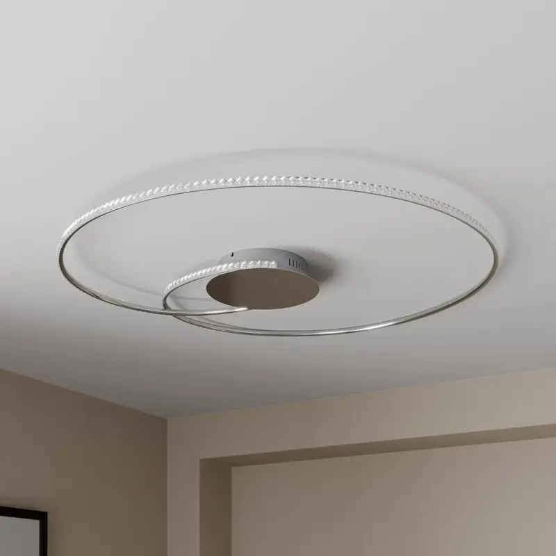 B-Ware Lindby Deckenleuchte Deckenlampe LED Joline Kristall Metall chrom 3 STÜCK