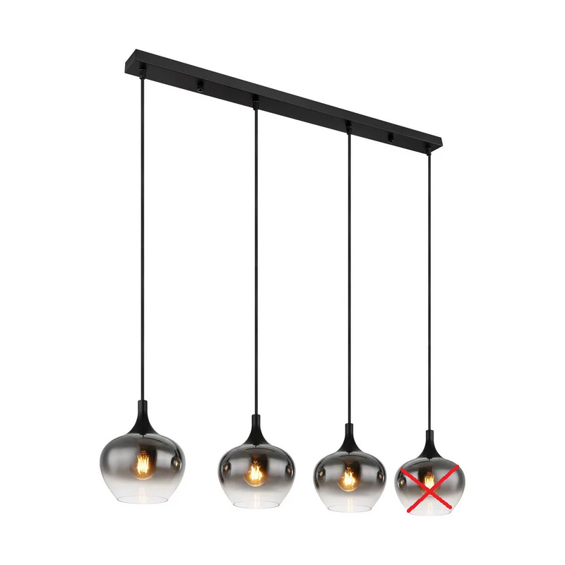 B-Ware Globo Maxy Hängelampe Lampe Pendelleuchte Glas rauchgrau SIEHE TEXT/FOTO