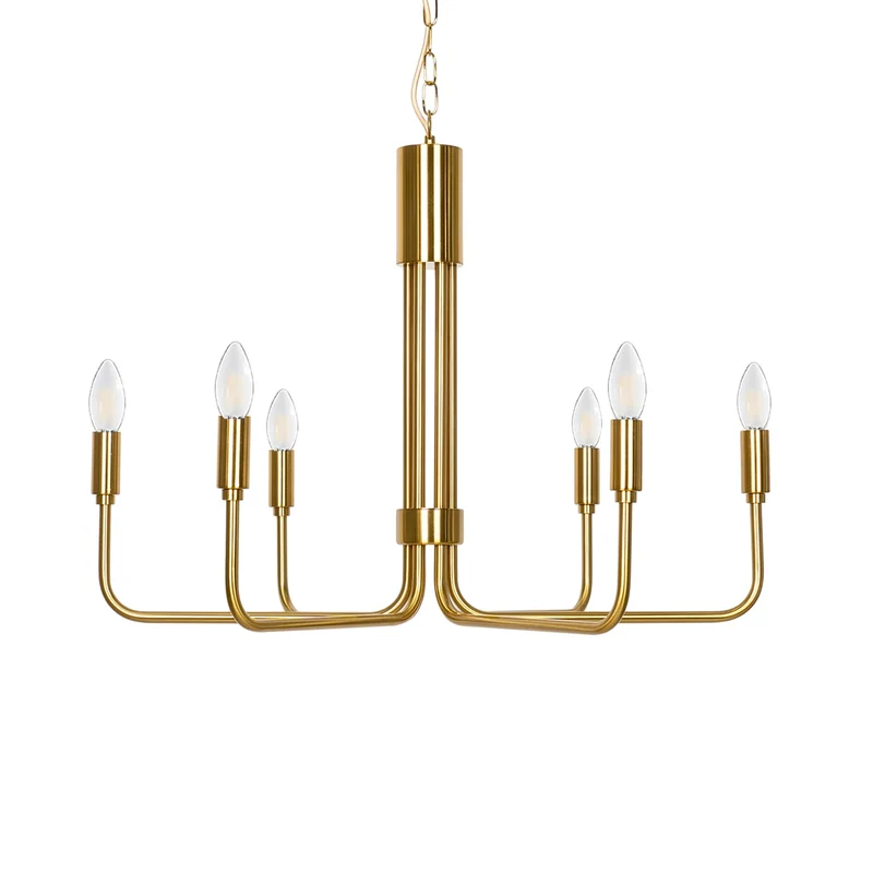 B-Ware Lindby Kronleuchter Pendelleuchte Elanova messing 6-flammig Ø 70 cm E14 Eisen