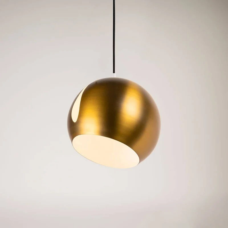 s.luce Ball Metall Pendelleuchte mit drehbarem tauschbaren Schirm