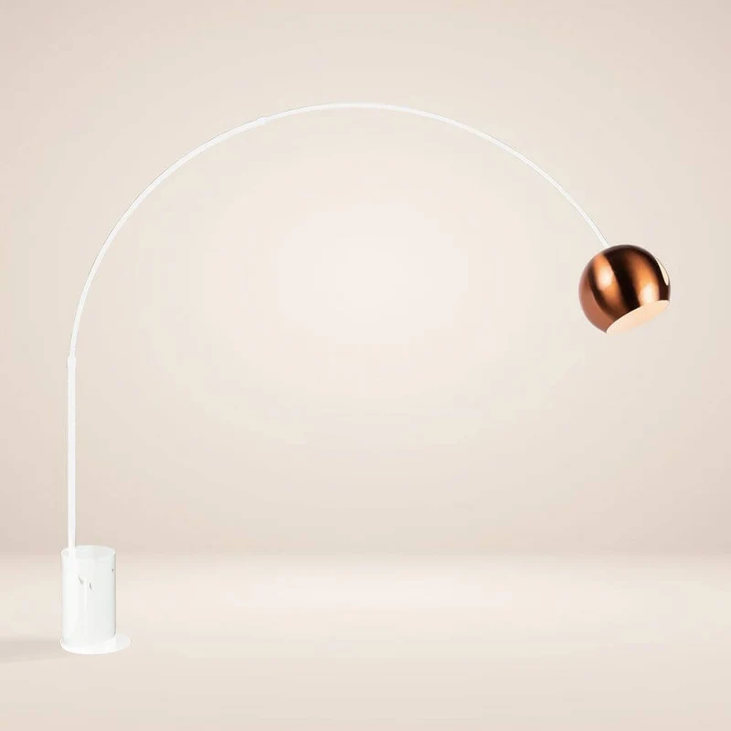 s.luce Ball Design-Bogenlampe mit Marmorfuß modern