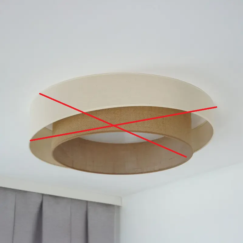 B-Ware Duolla LED-Deckenleuchte Luneta S Fernbedienung Jute beige Ø60cm SIEHE TEXT/F590