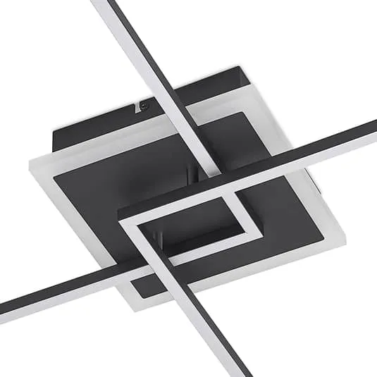 Lindby Deckenlampe Deckenleuchte LED RGB dimmbar schwarz Fernbedienung Kunststof