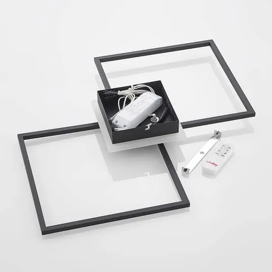 Lindby Deckenlampe Deckenleuchte LED RGB dimmbar schwarz Fernbedienung Kunststof
