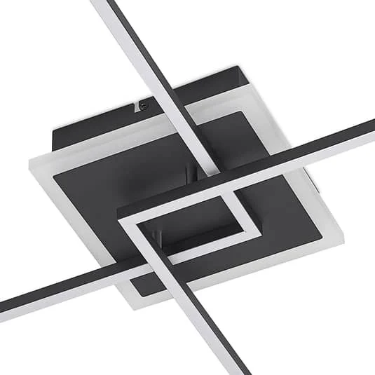 Lindby Deckenlampe Deckenleuchte LED RGB dimmbar schwarz Fernbedienung Kunststof