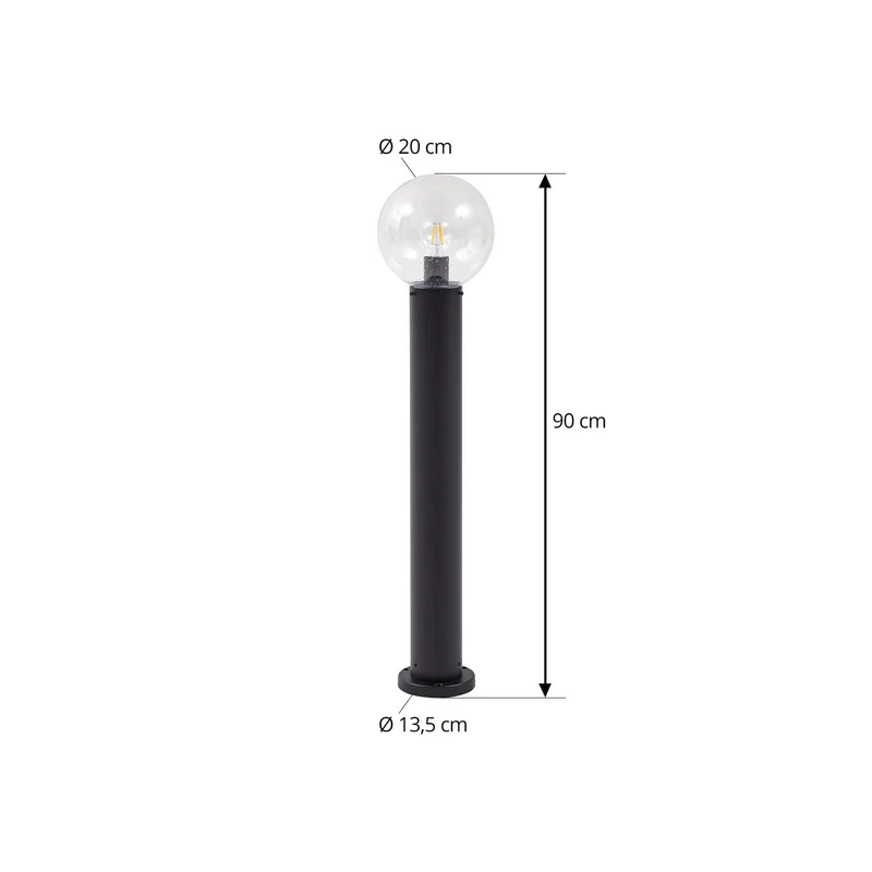 B-Ware Lindby Wegeleuchte Wegelampe Außenleuchte Dangan klar Glas Metall Höhe 90 cm238
