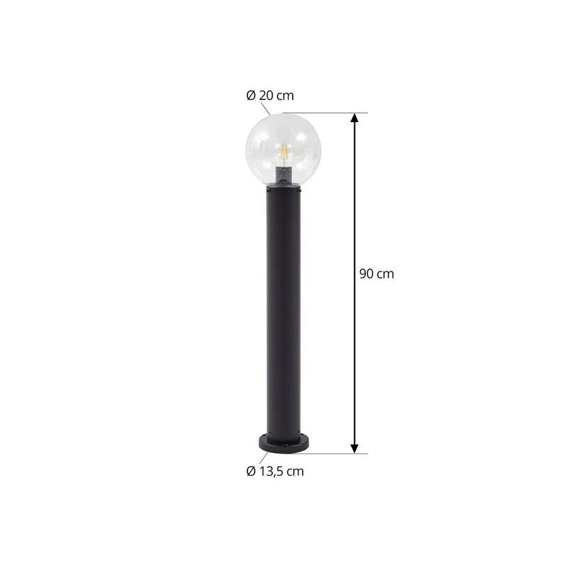 B-Ware Lindby Wegeleuchte Wegelampe Außenleuchte Dangan klar Glas Metall Höhe 90 cm238