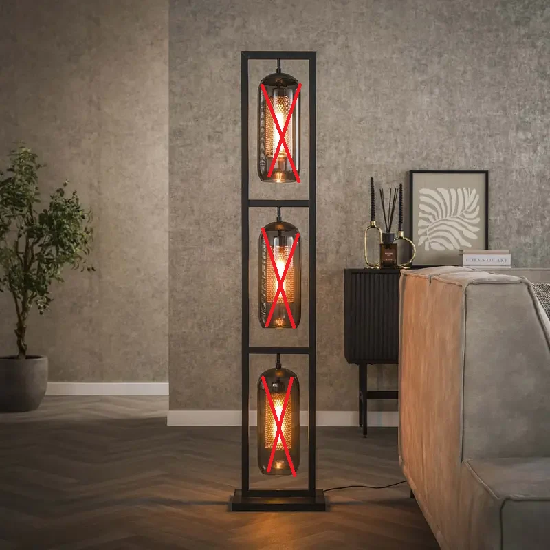 B-Ware Kamilian Stehleuchte Stehlampe 3fl rauchgrau schwarz Glas E27 SIEHE TEXT/FOTO