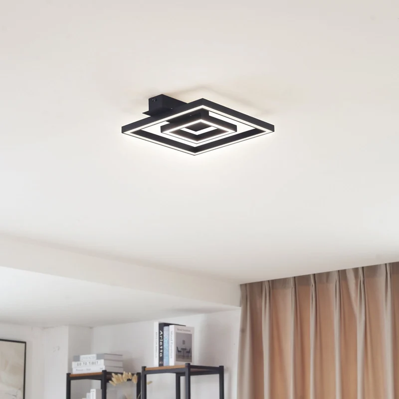 B-Ware Lindby Deckenleuchte Deckenlampe LED Madamo warmweiß Licht schwarz 30 cm
